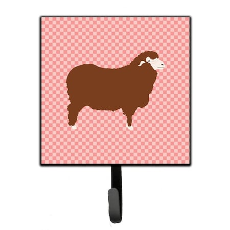 Carolines Treasures Merino Sheep Pink Check Leash or Key Holder BB7981SH4